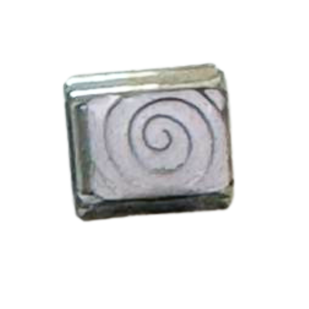 Silver Swirl on Pink