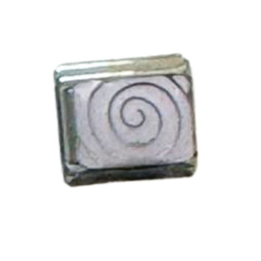 Silver Swirl on Pink