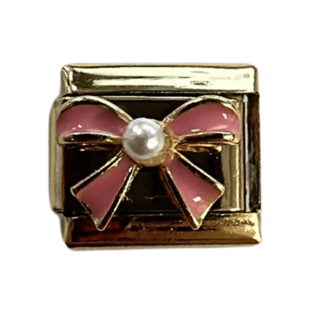 Gold Bow with Pearl - clubcupid